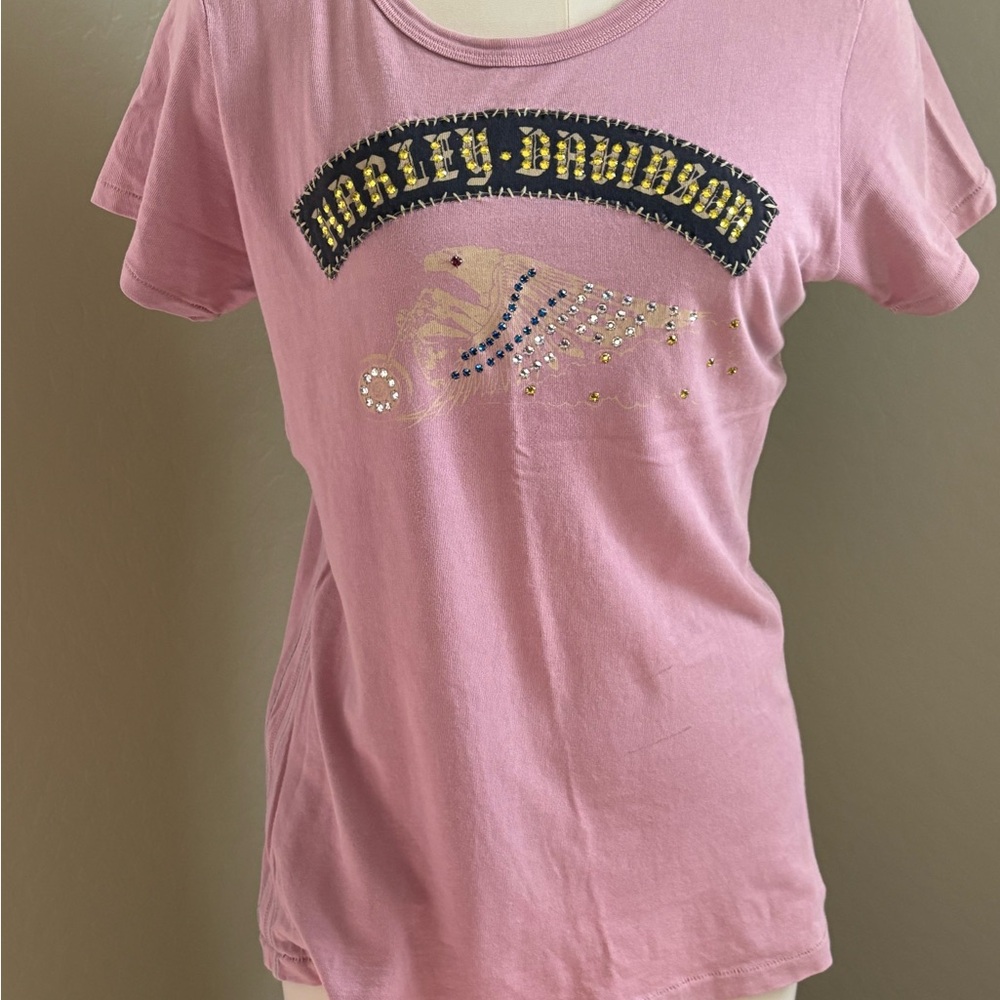 Trunk Harley Davidson sz L Swarovski crystal tee